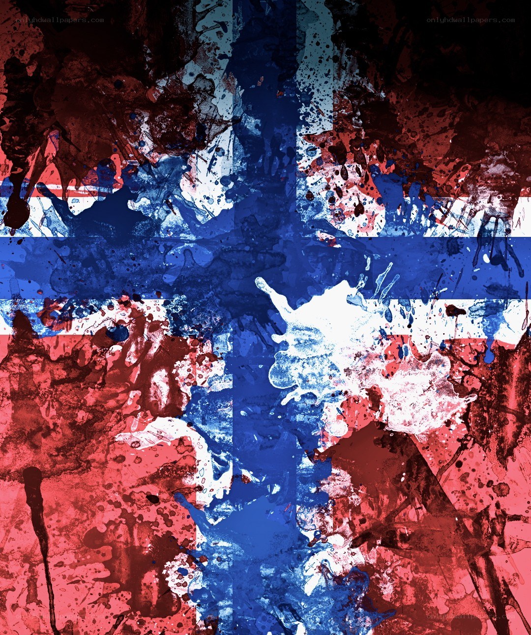 abstract flag splatter art