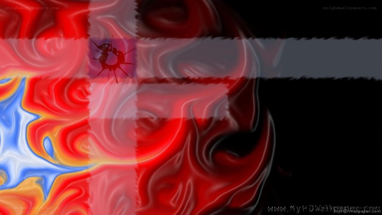 abstract flag with bullet hole