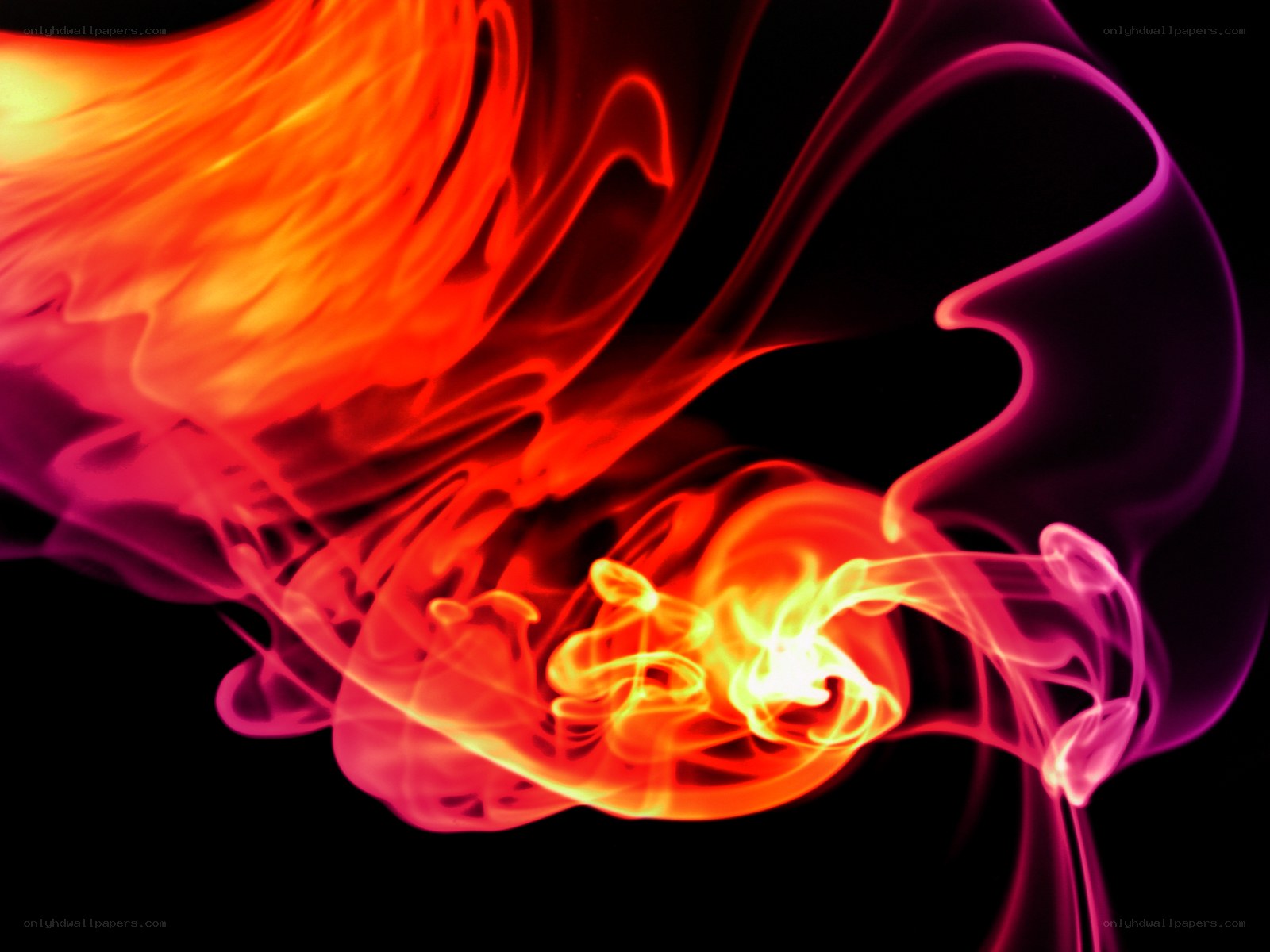 Abstract flame and smoke swirl