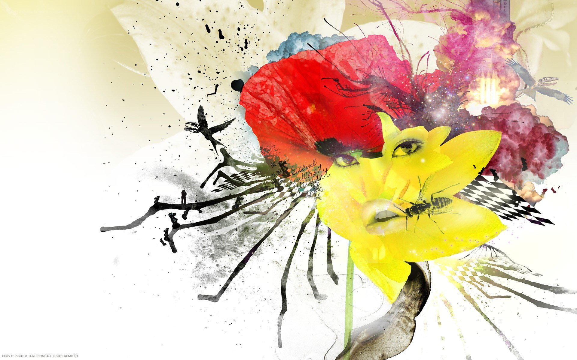 abstract floral art collage