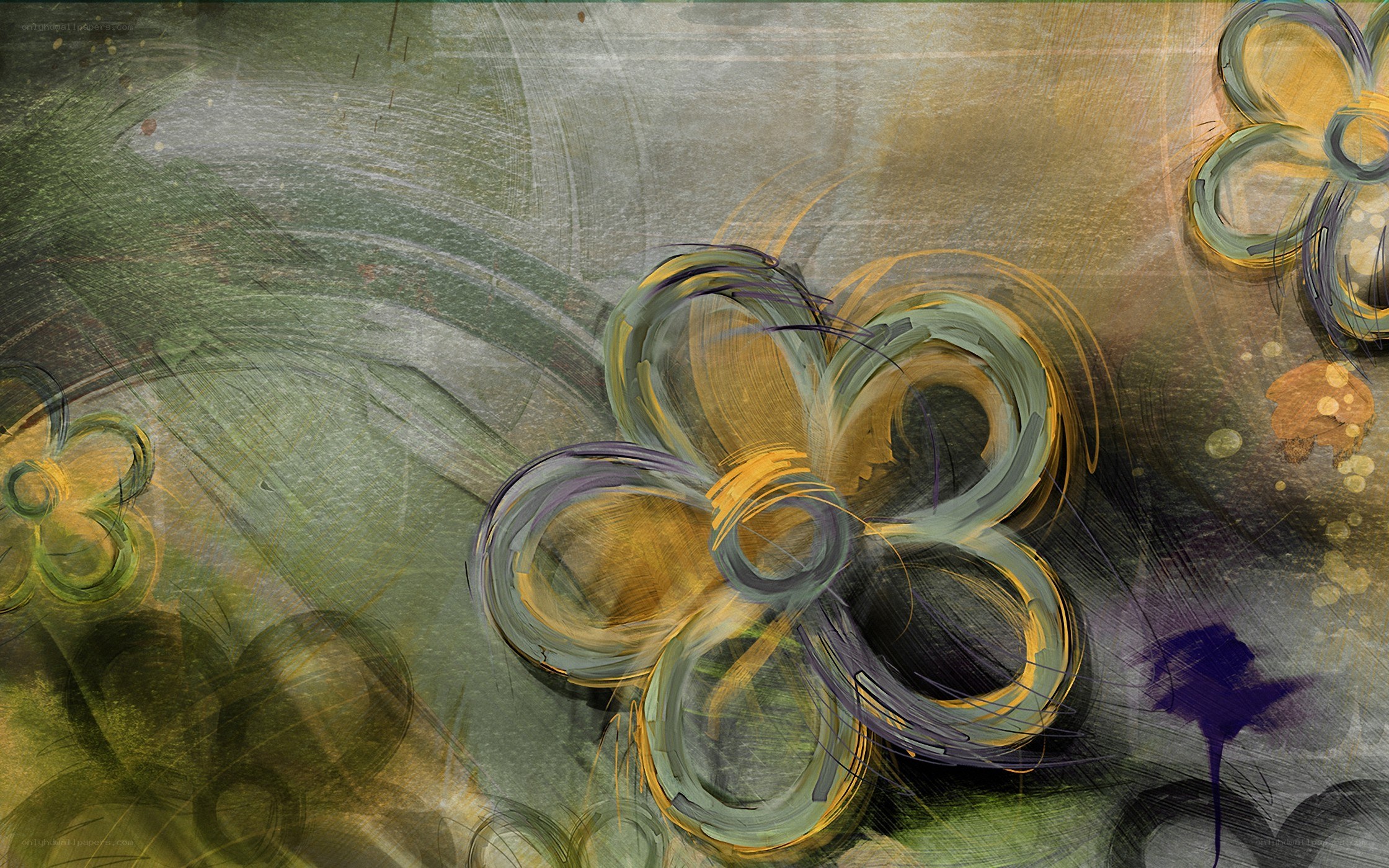 Abstract floral brushstroke art