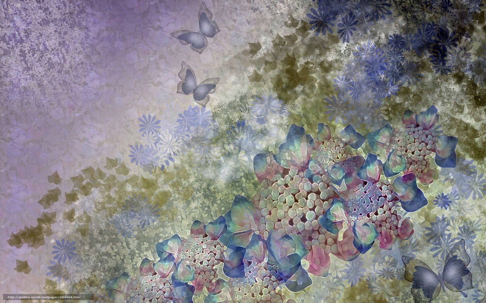 Abstract floral butterfly art