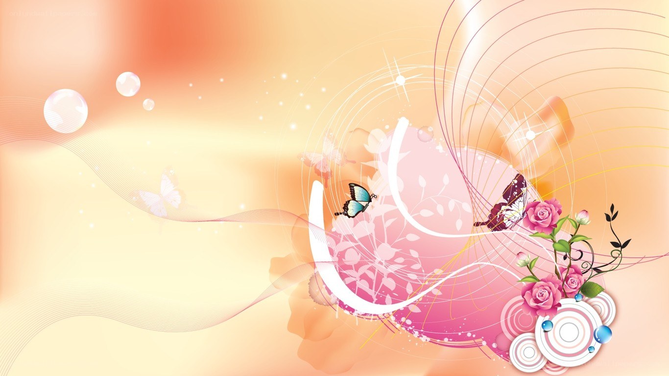 abstract floral butterfly design