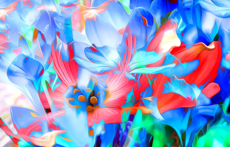 Abstract floral color blend