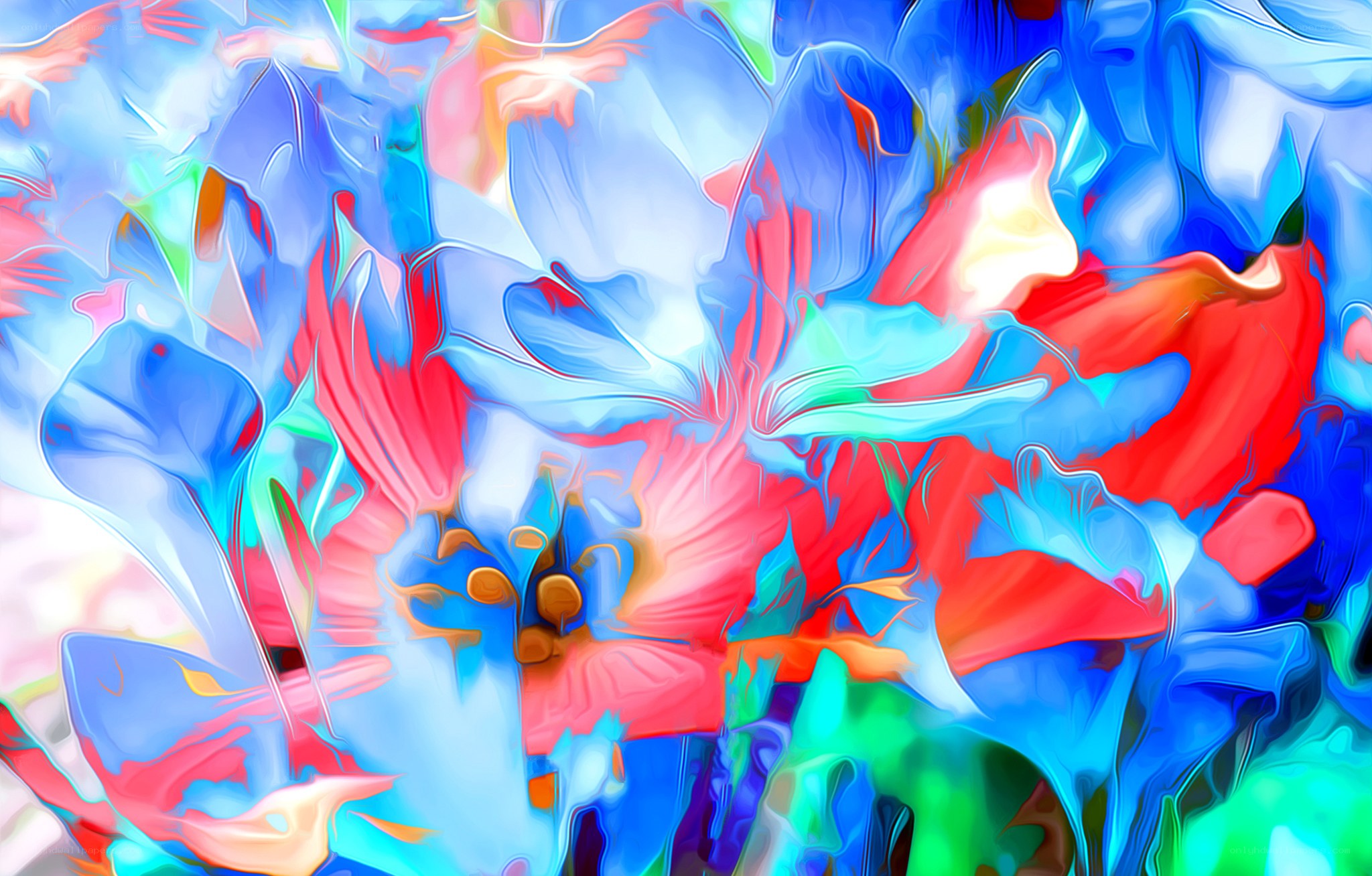 Abstract floral color blend