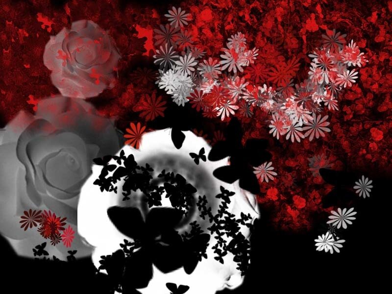 Abstract Floral Composition — Red