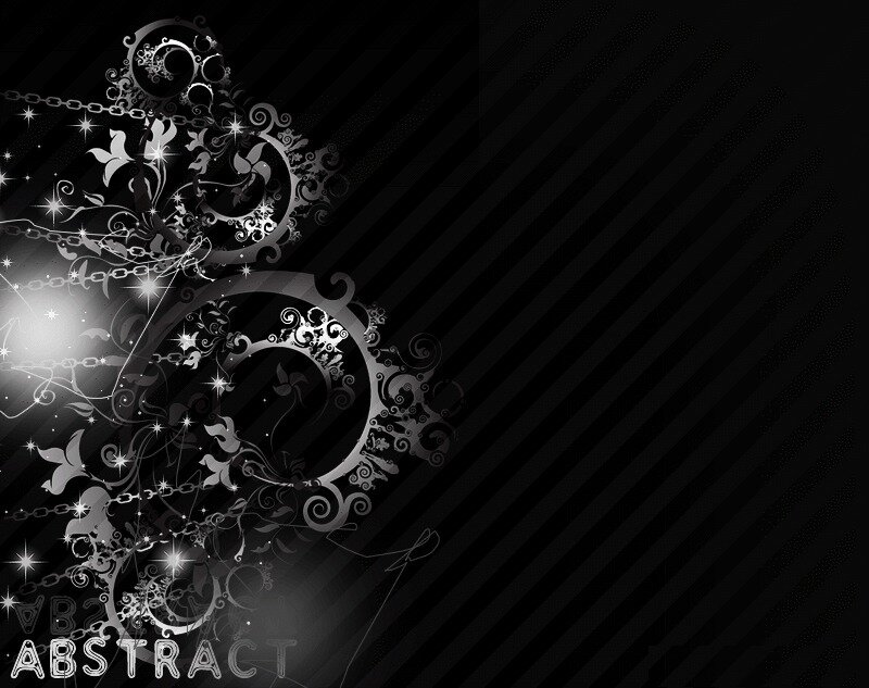 Abstract Floral Design — Black, Dramatic