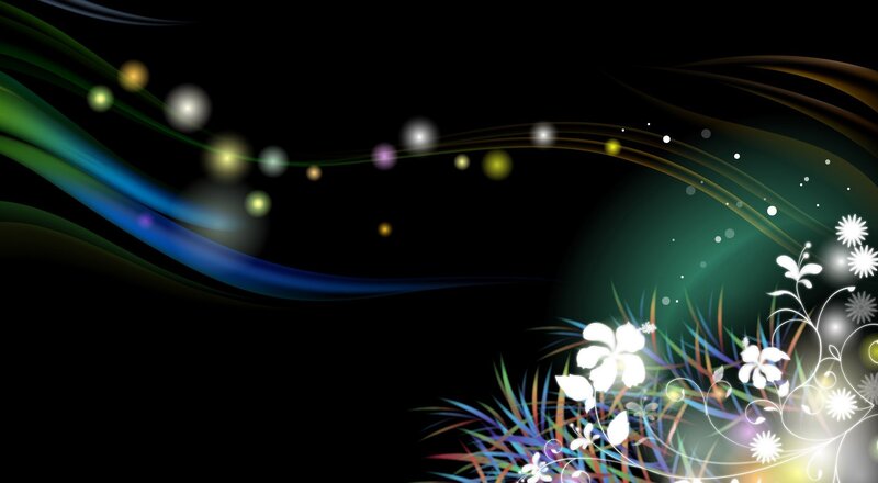 Abstract Floral Design — Black, Dreamy