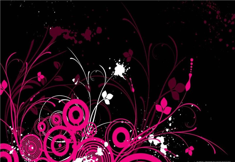 Abstract Floral Design — Black, Dynamic, Vector Art