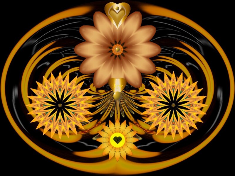 Abstract Floral Design — Black, Symmetrical