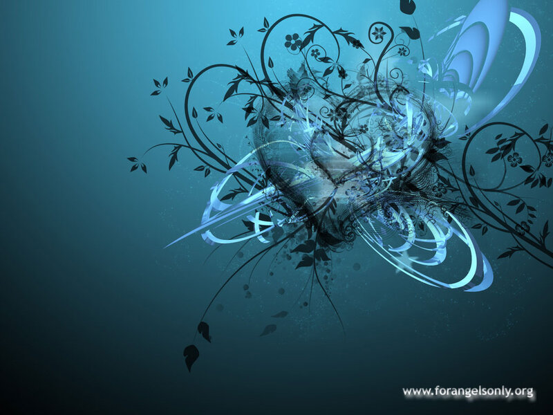 Abstract Floral Design — Blue, Calm, Digital Art