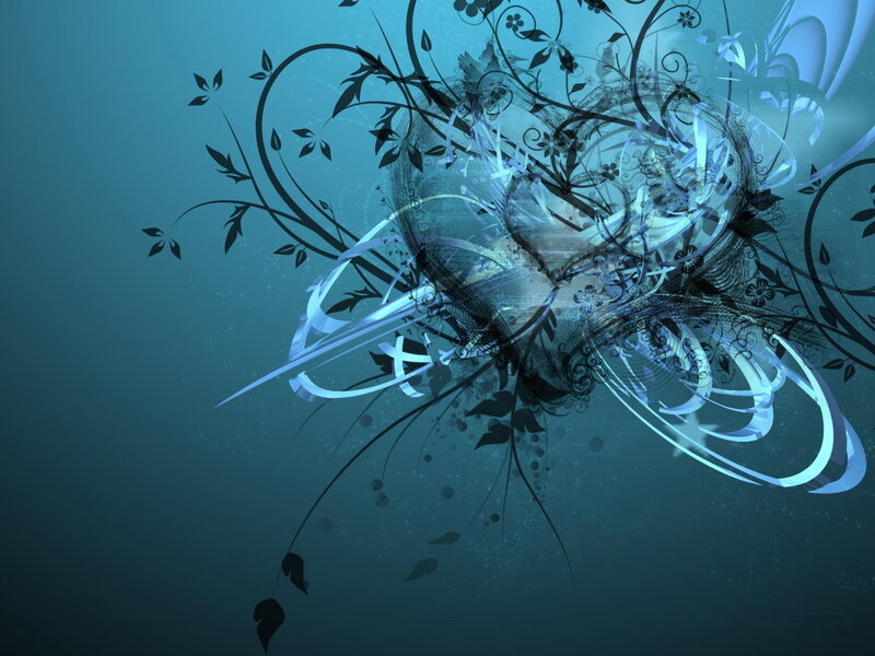 Abstract Floral Design — Blue, Calm