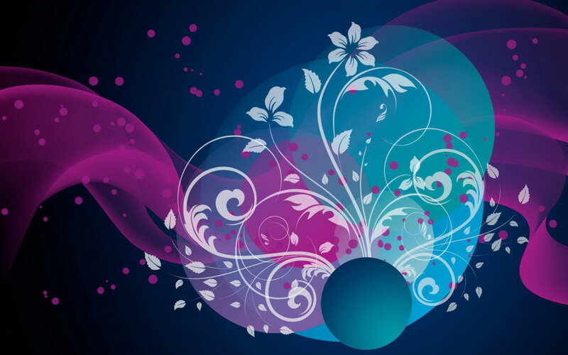 Abstract Floral Design — Blue, Dynamic