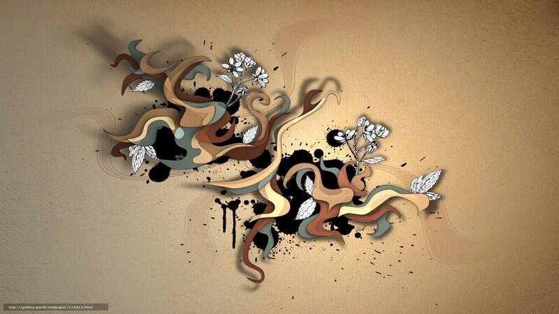 Abstract Floral Design — Brown