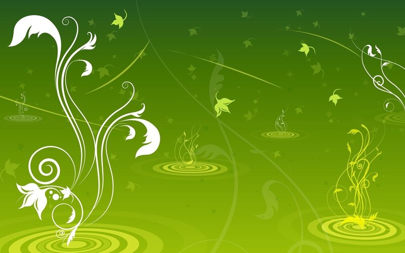 Abstract Floral Design — Green, Calm, Vector Art