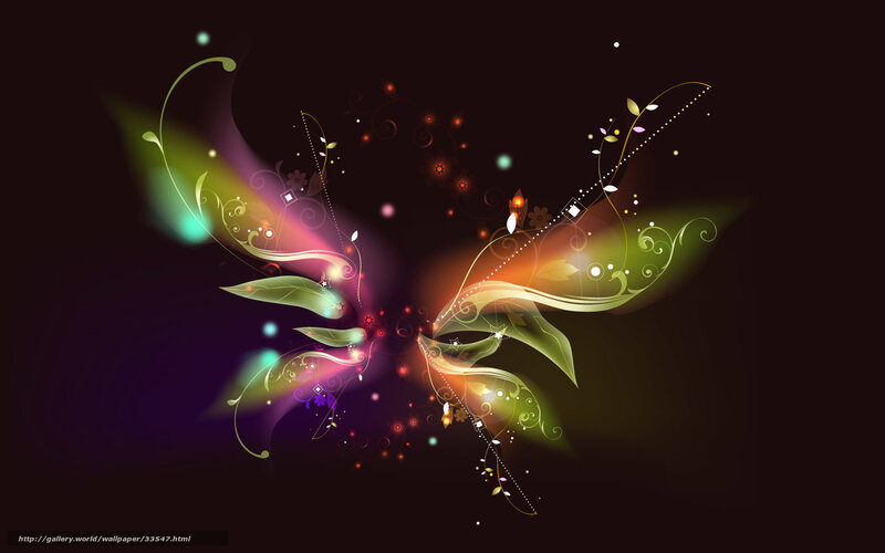 Abstract Floral Design — Green, Dynamic, Digital Art, Flowers, Leaves