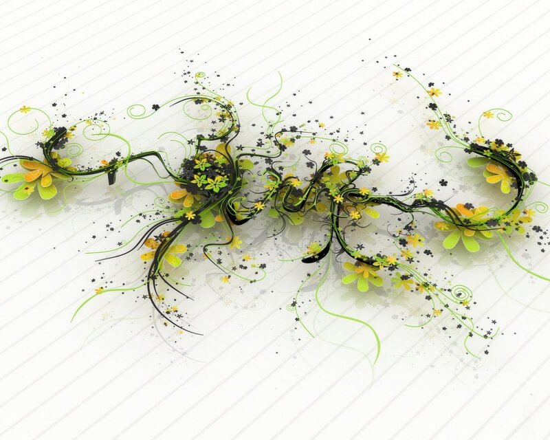 Abstract Floral Design — Green, Playful