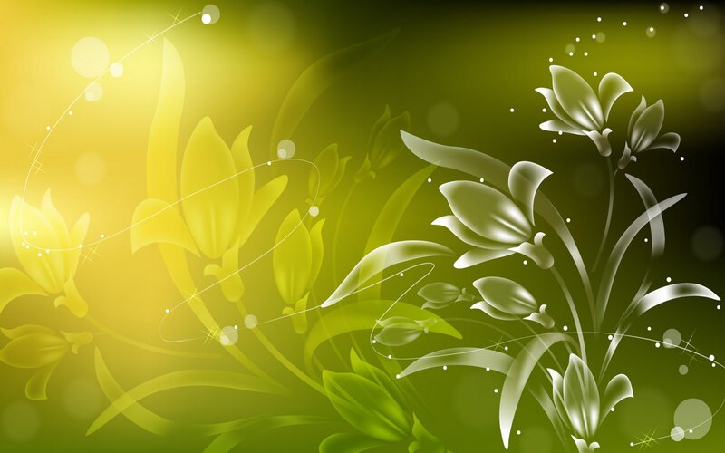 Abstract Floral Design — Green, Serene