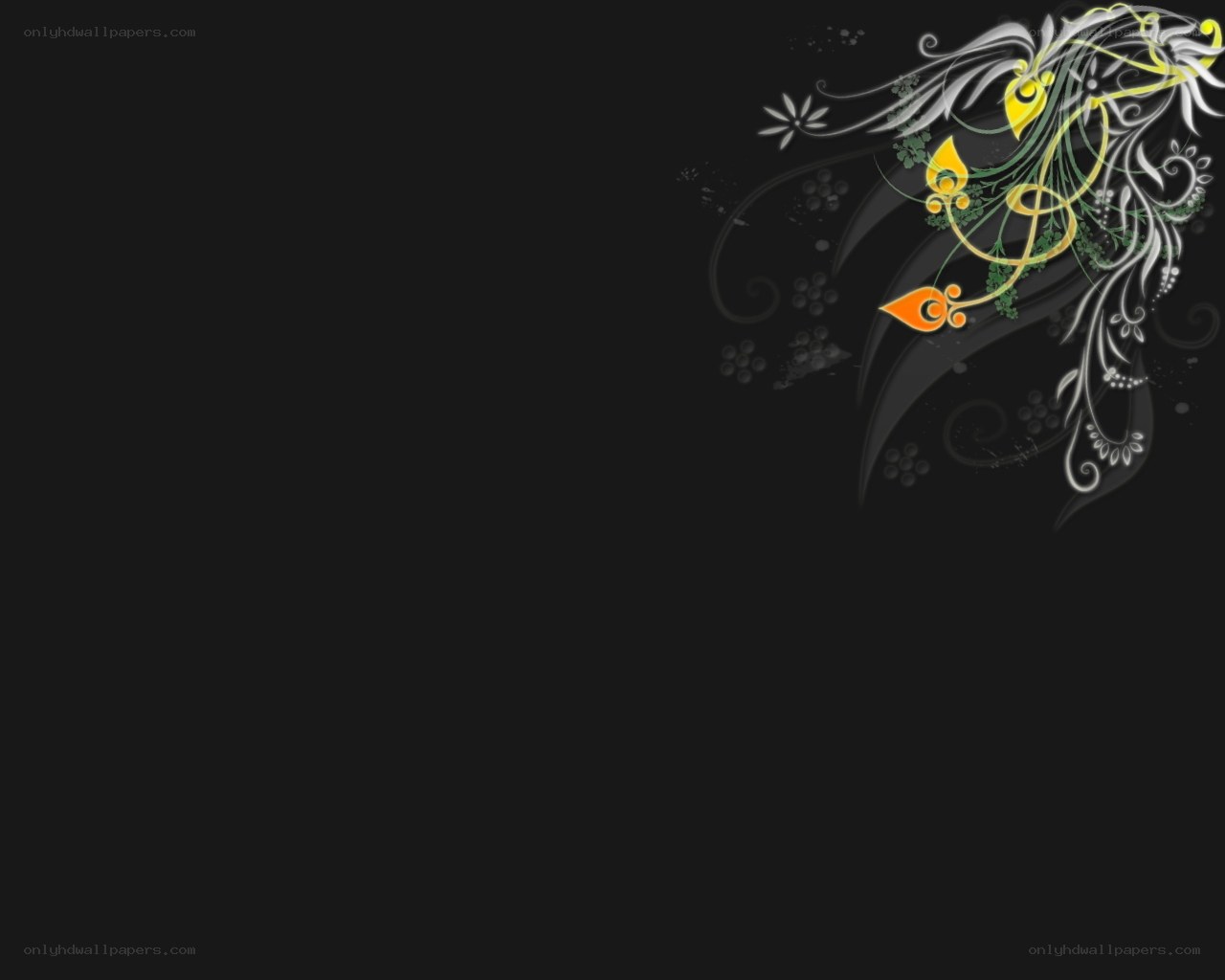 abstract floral design on black