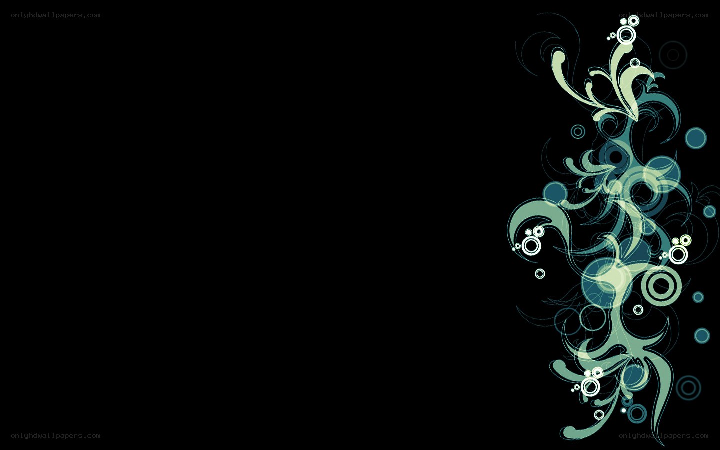 abstract floral design on black