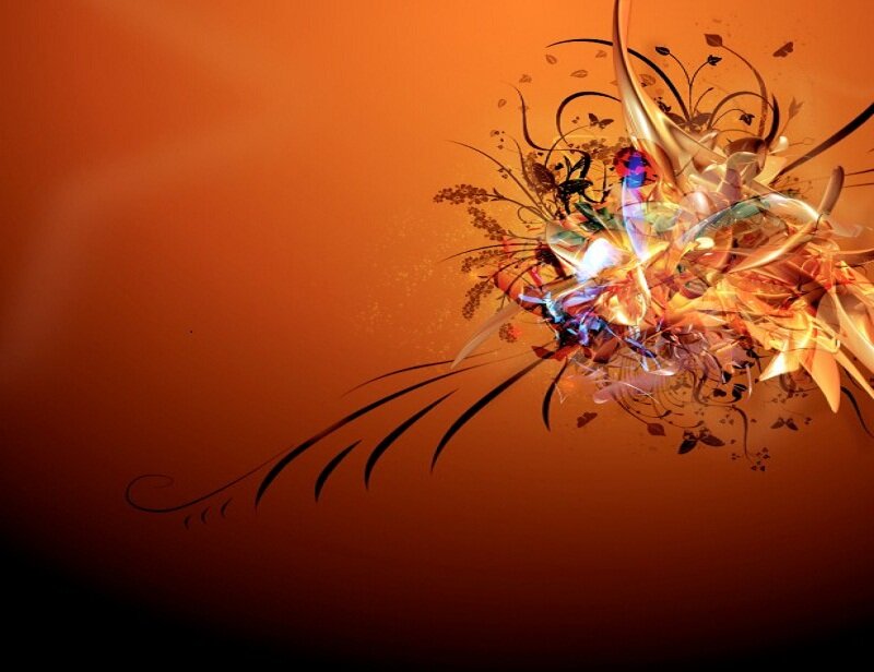 Abstract Floral Design — Orange