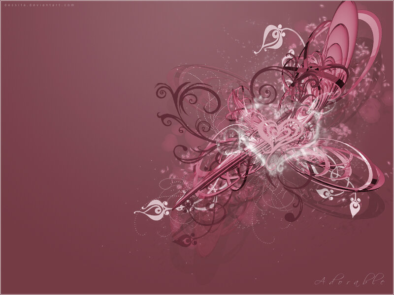 Abstract Floral Design — Pink, Dreamy, Digital Art, Flowers, Swirls
