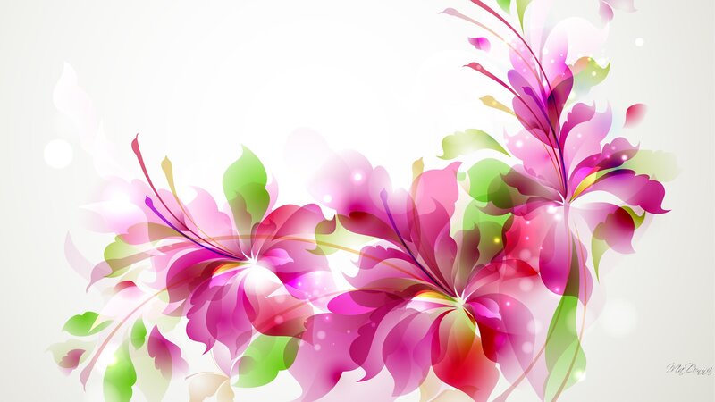 Abstract Floral Design — Pink, Dreamy, Digital Art
