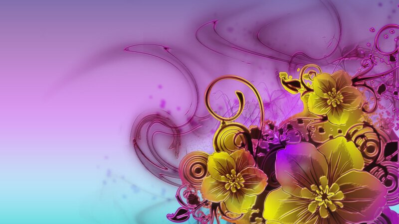 Abstract Floral Design — Purple, Dreamy, Digital Art