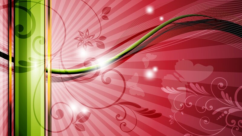 Abstract Floral Design — Red, Dynamic, Vector Art