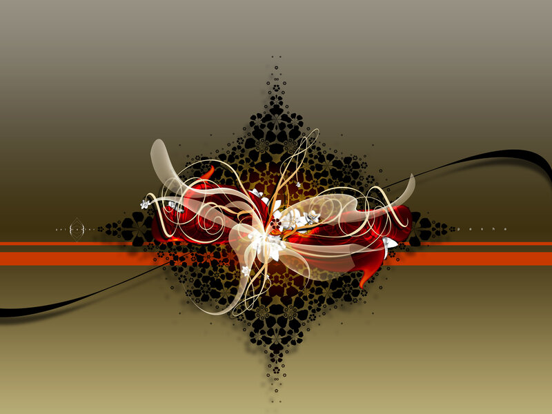 Abstract Floral Design — Red, Elegant