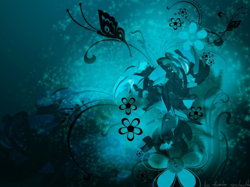 Abstract Floral Design — Teal