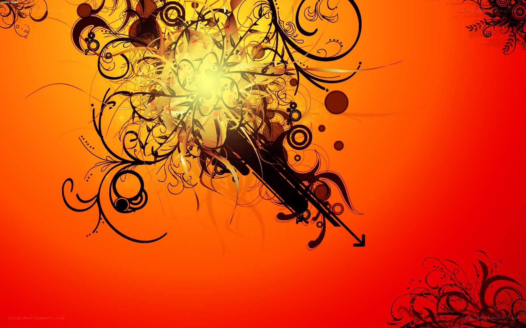 abstract floral design wallpaper