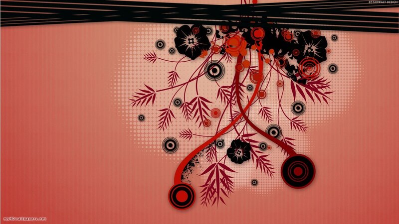 abstract floral design wallpaper