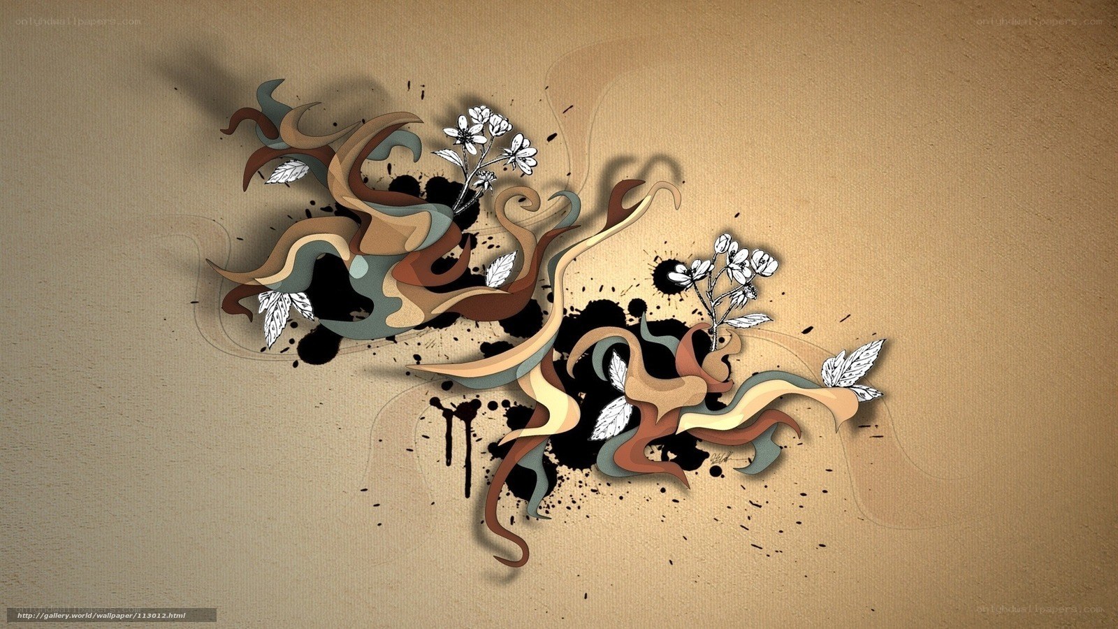 abstract floral design wallpaper