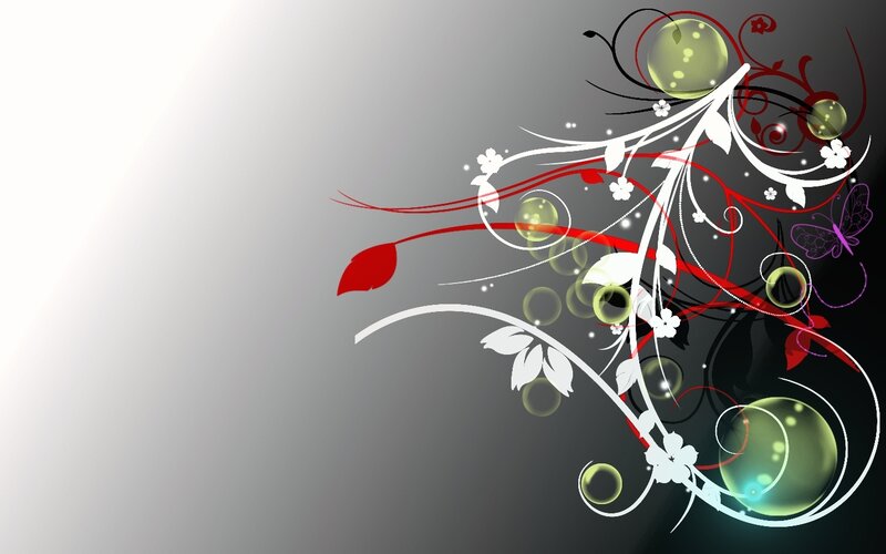 Abstract Floral Design — White, Dynamic