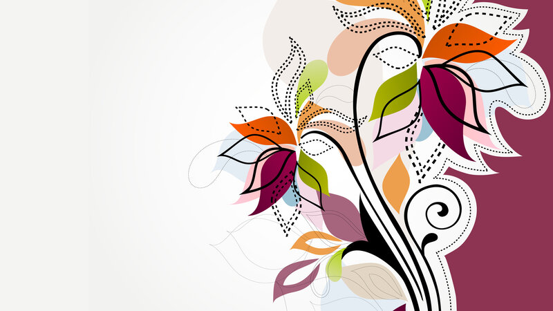 Abstract Floral Design — White