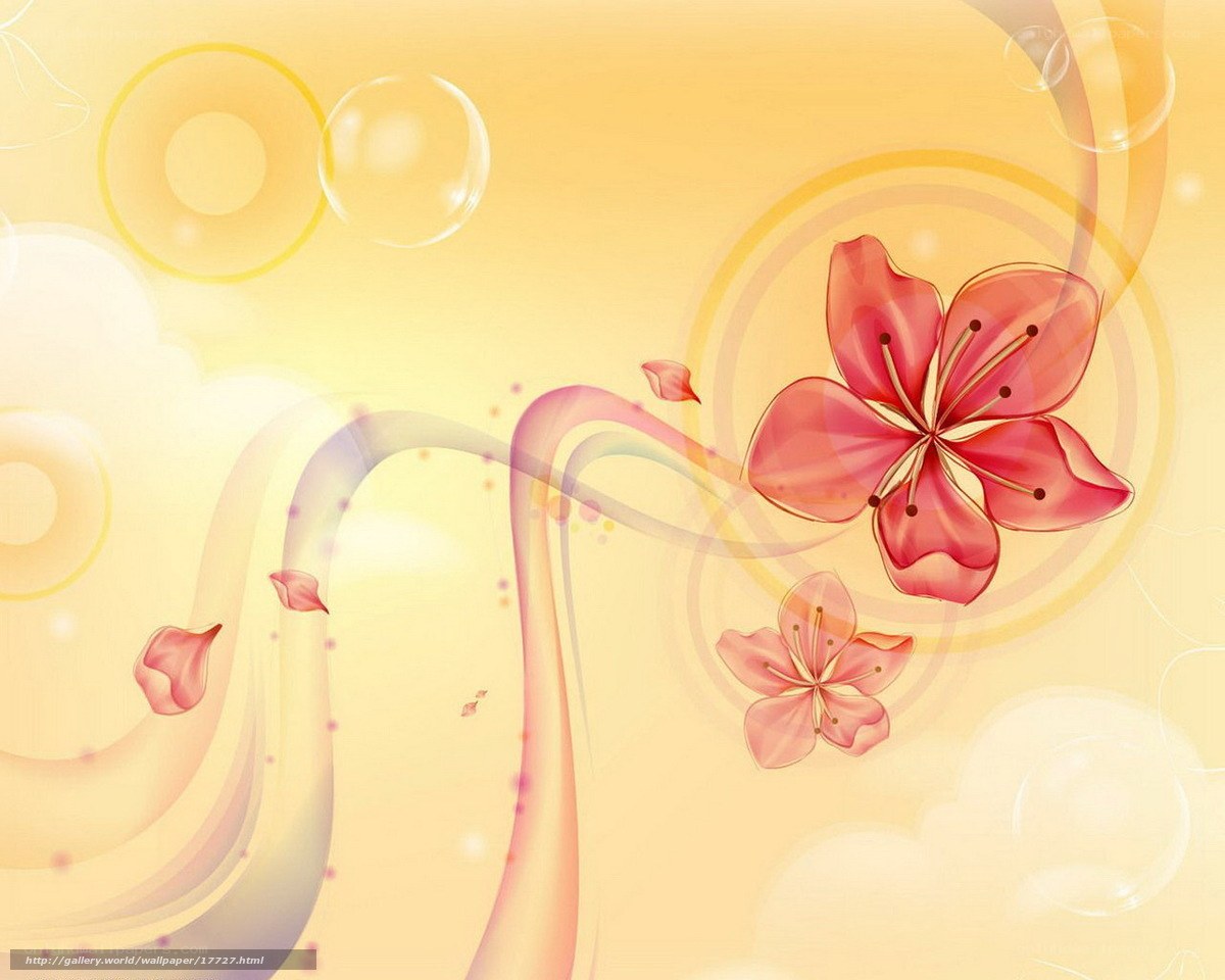 abstract floral design with bubbles