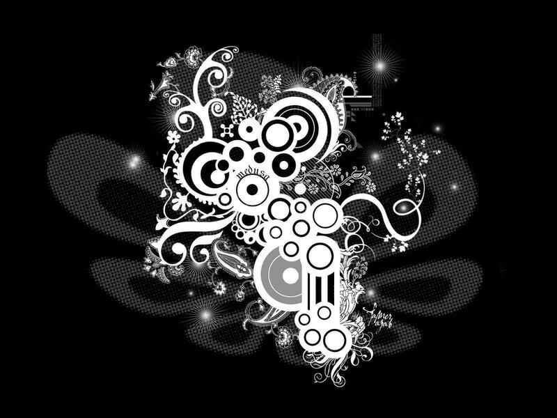 abstract floral design with circles