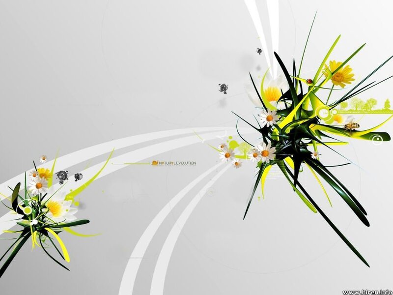 abstract floral design with daisies