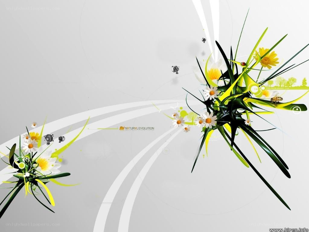 abstract floral design with daisies