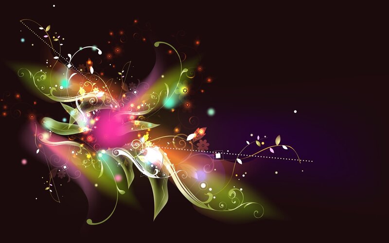 Abstract floral design with glowing lights