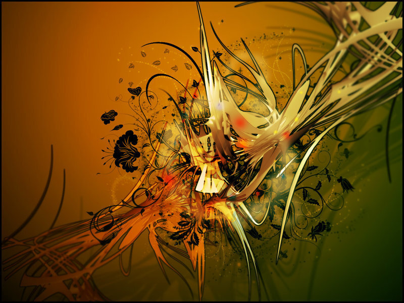 abstract floral design with golden light
