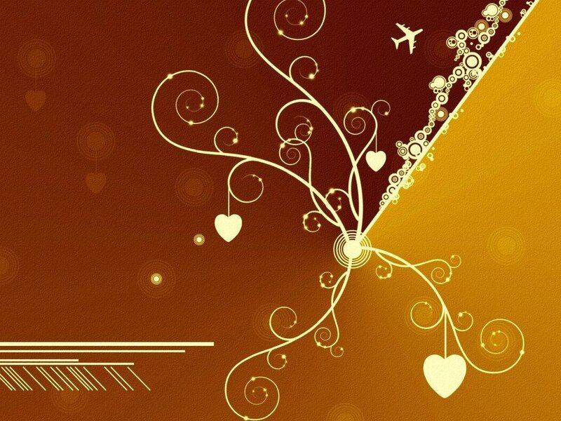 abstract floral design with hearts