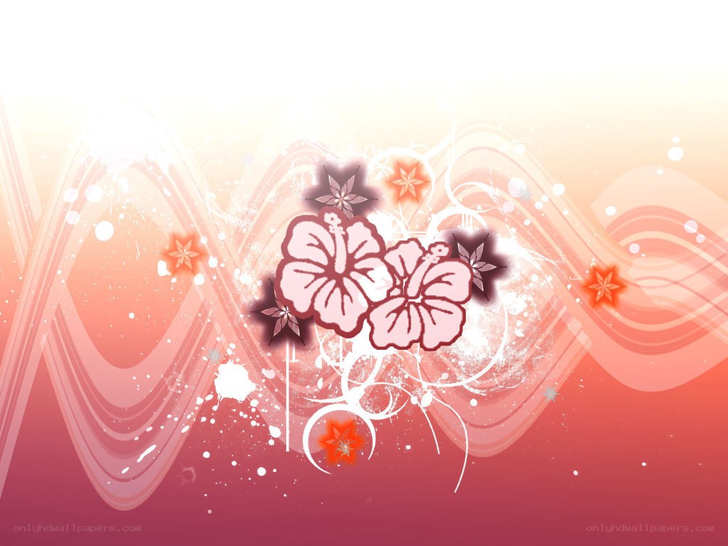 abstract floral design with hibiscus