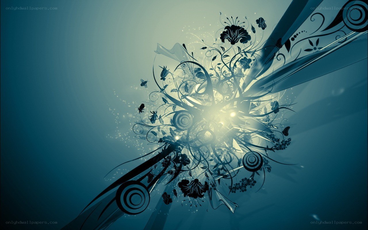 abstract floral design with light burst