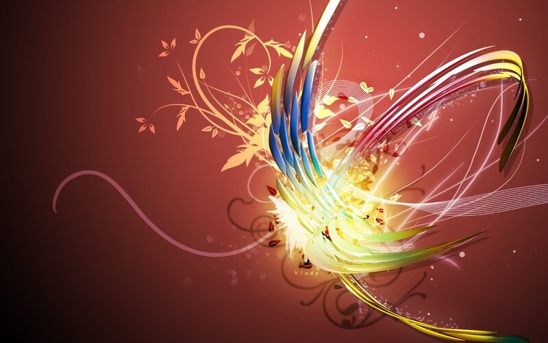 Abstract floral design with light effects