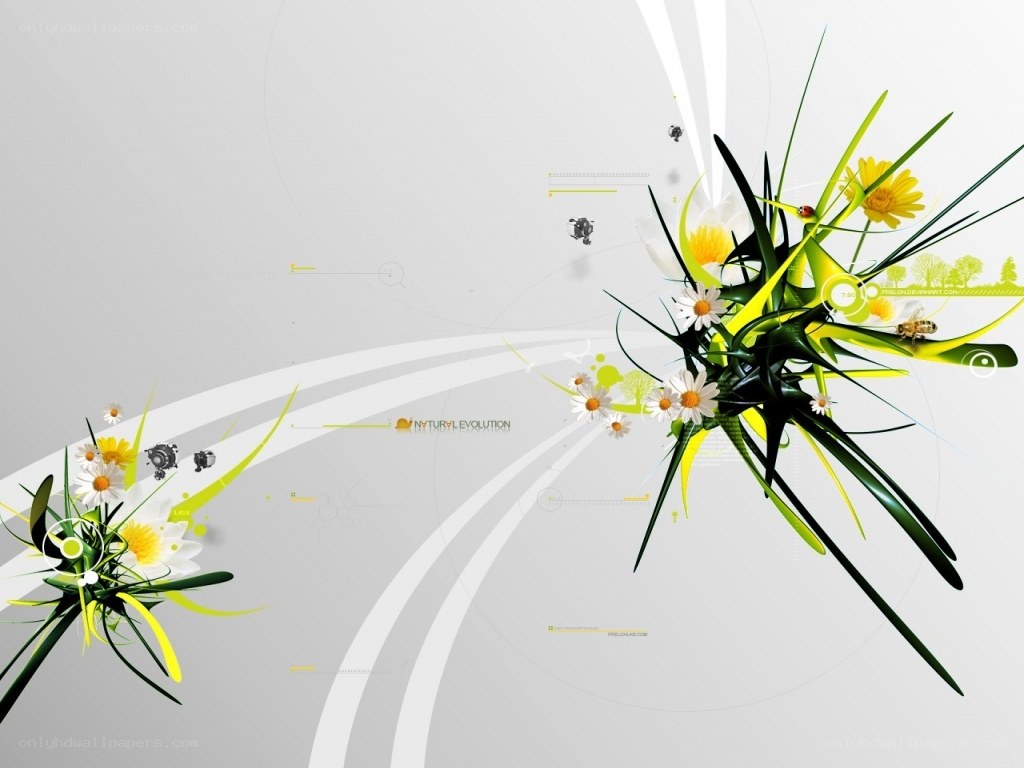 abstract floral design with nature elements