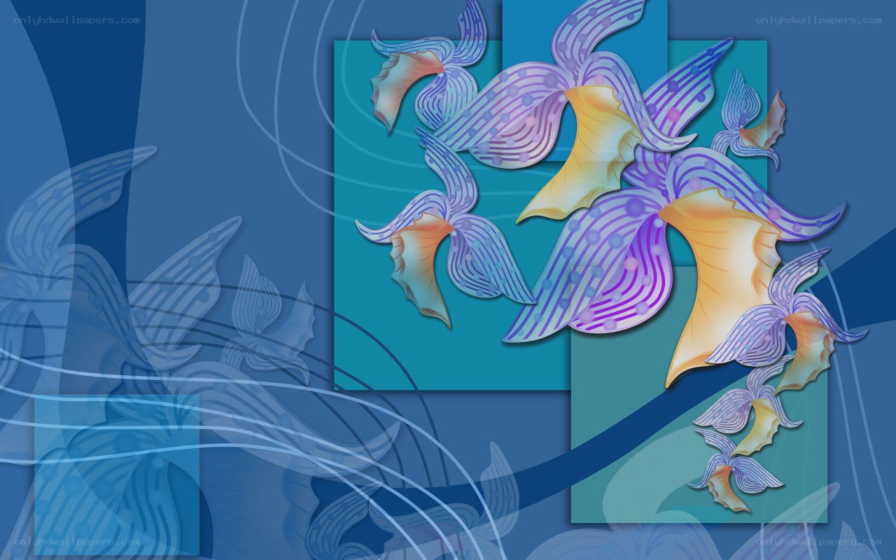 abstract floral design with orchids