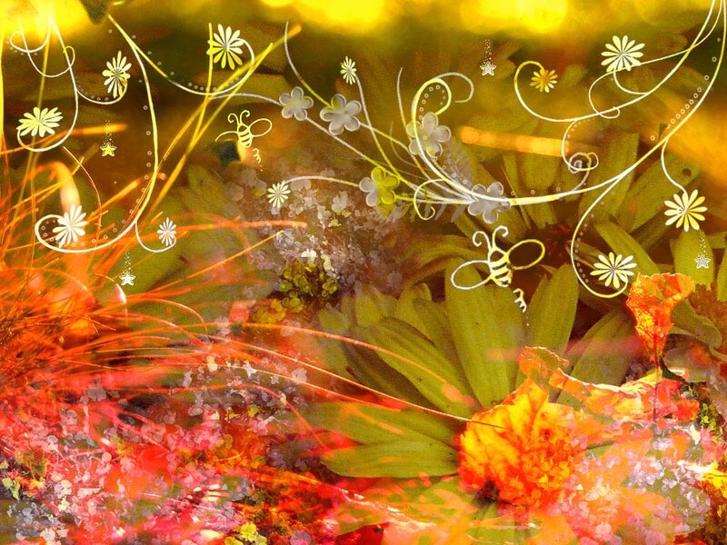 Abstract Floral Design — Yellow, Dreamy
