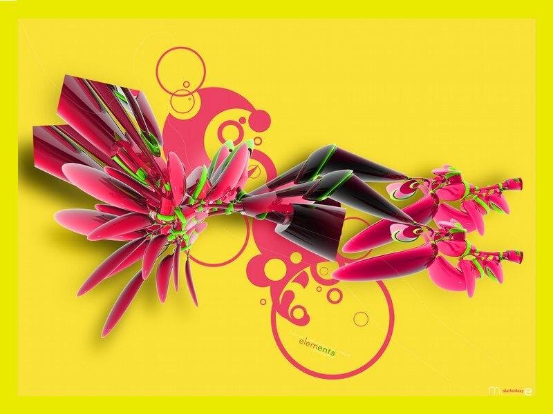 Abstract Floral Design — Yellow, Vibrant